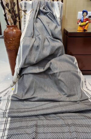 Pure handloom full thread work black