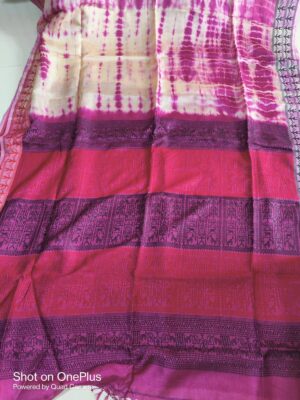 Pure Gachi By Gachi Tussar Shivory with tie-dye body and Worli Work