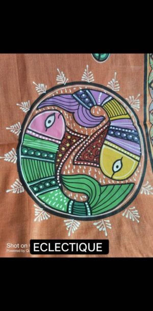 Pure Gachi By Gachi Dye Tussar with hand painted Potochitro Work