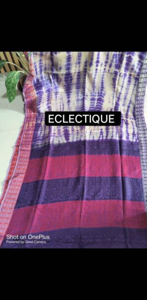 Pure Gachi By Gachi Tussar Shivory with tie-dye body and Worli Work