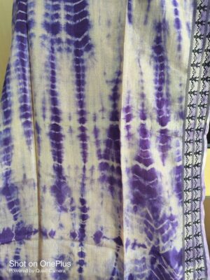 Pure Gachi By Gachi Tussar Shivory with tie-dye body and Worli Work