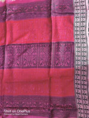 Pure Gachi By Gachi Tussar Shivory with tie-dye body and Worli Work