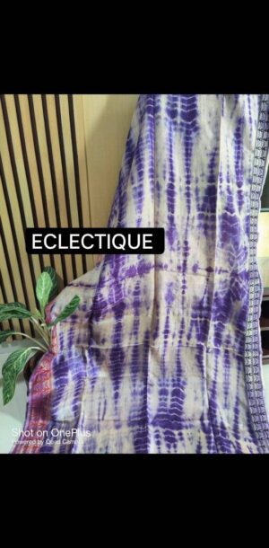 Pure Gachi By Gachi Tussar Shivory with tie-dye body and Worli Work