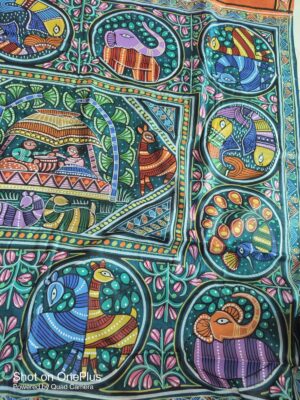 Pure Gachi By Gachi Dye Tussar with hand painted Potochitro Work