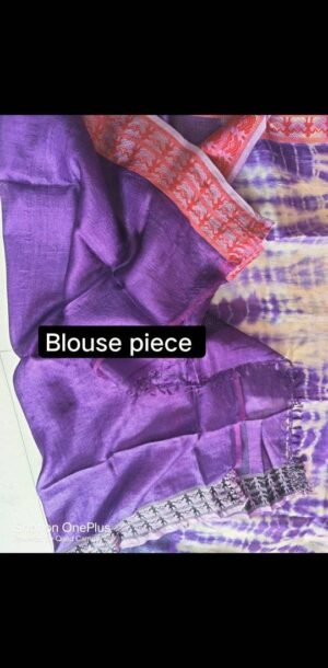 Pure Gachi By Gachi Tussar Shivory with tie-dye body and Worli Work