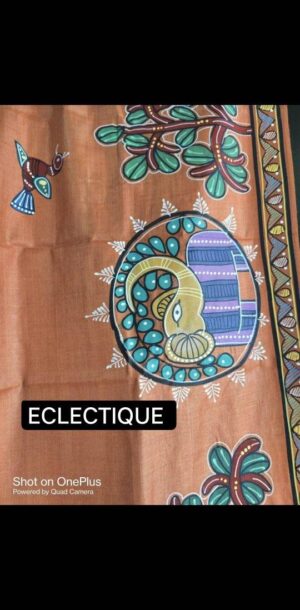 Pure Gachi By Gachi Dye Tussar with hand painted Potochitro Work