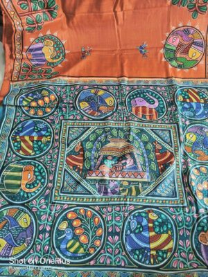 Pure Gachi By Gachi Dye Tussar with hand painted Potochitro Work