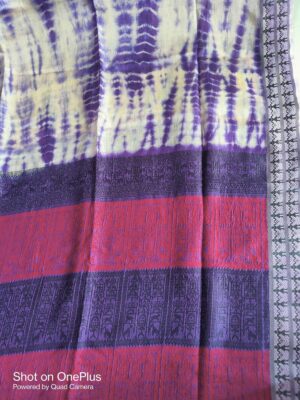 Pure Gachi By Gachi Tussar Shivory with tie-dye body and Worli Work